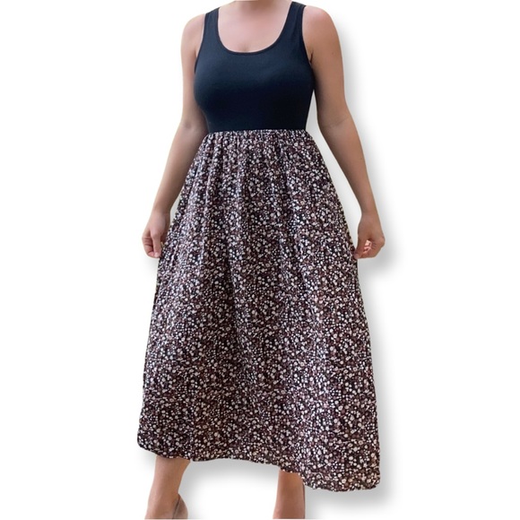 Dresses & Skirts - Black with Floral Bottom Maxi Dress
